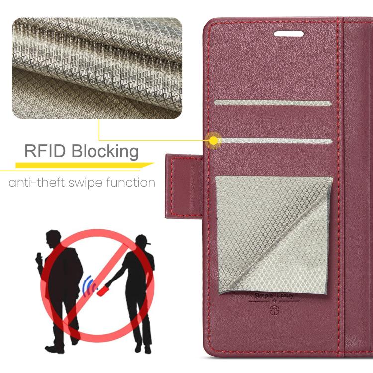 CaseMe 023 Butterfly Buckle Litchi Texture RFID Anti-theft Leather Phone Case, For iPhone 18 Pro Max / 17 Pro Max, For iPhone 17e / 16e