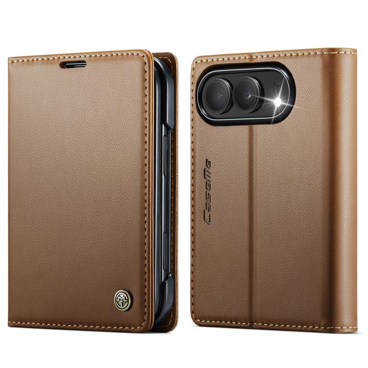 CaseMe 023 Butterfly Buckle Litchi Texture RFID Anti-theft Leather Phone Case, For iPhone 17e / 16e, For iPhone 17 Pro Max, For iPhone 17 Pro, For iPhone 17