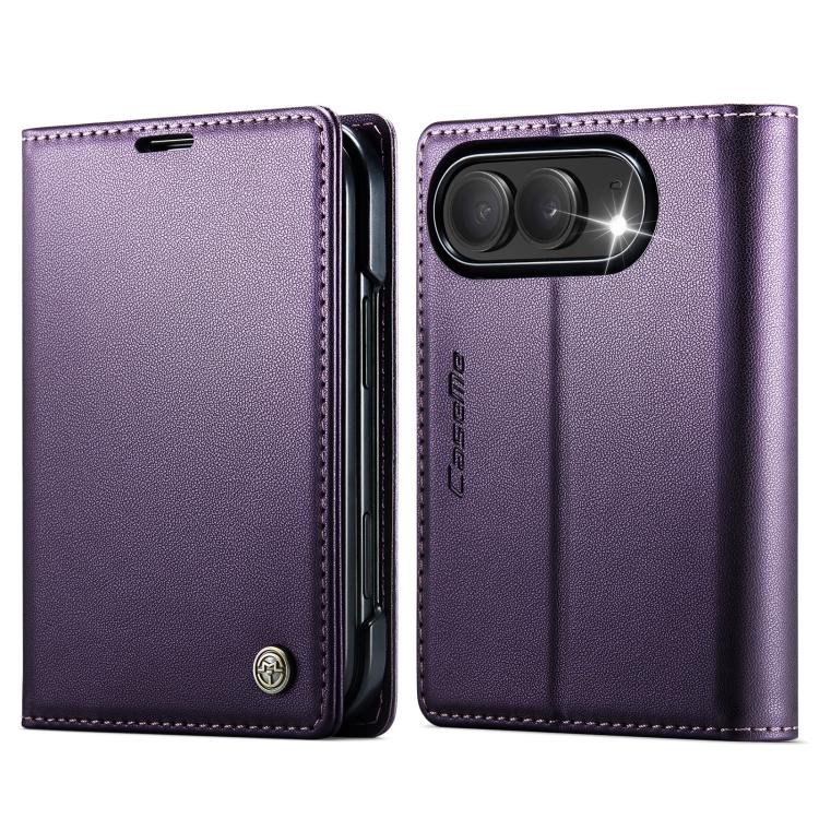 CaseMe 023 Butterfly Buckle Litchi Texture RFID Anti-theft Leather Phone Case, For iPhone 17e / 16e, For iPhone 17 Pro Max, For iPhone 17 Pro, For iPhone 17