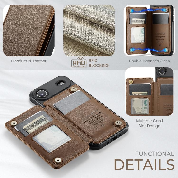 CaseMe C22 Card Slots Holder RFID Anti-theft Phone Case, For iPhone 16e, For iPhone 16 Pro Max, For iPhone 16 Pro, For iPhone 16 Plus