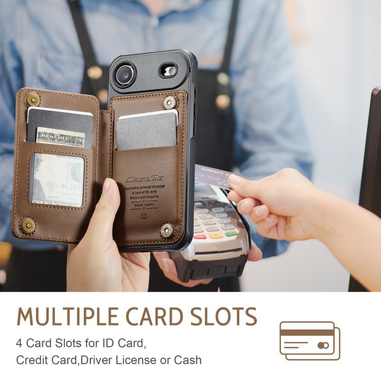 CaseMe C22 Card Slots Holder RFID Anti-theft Phone Case, For iPhone 16e, For iPhone 16 Pro Max, For iPhone 16 Pro, For iPhone 16 Plus