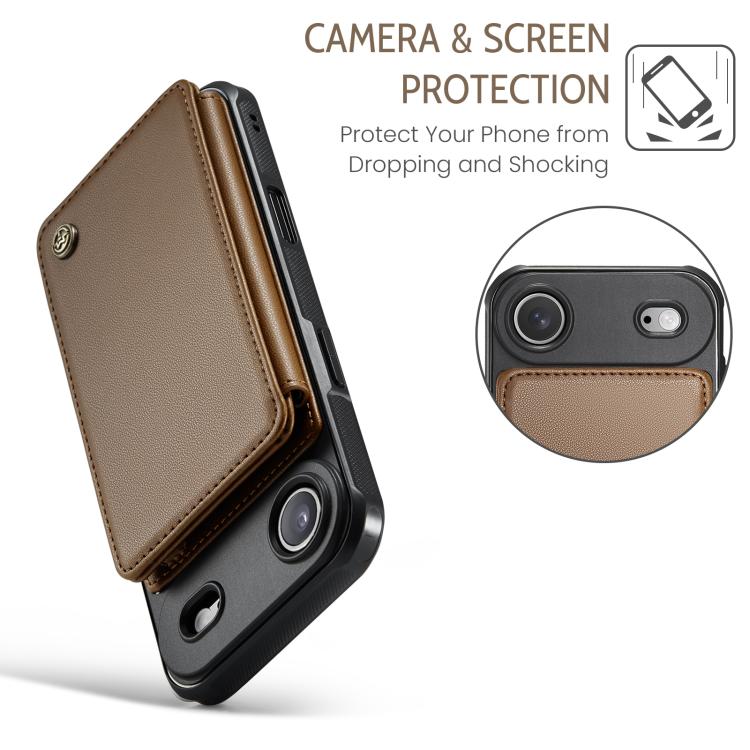 CaseMe C22 Card Slots Holder RFID Anti-theft Phone Case, For iPhone 16e, For iPhone 16 Pro Max, For iPhone 16 Pro, For iPhone 16 Plus