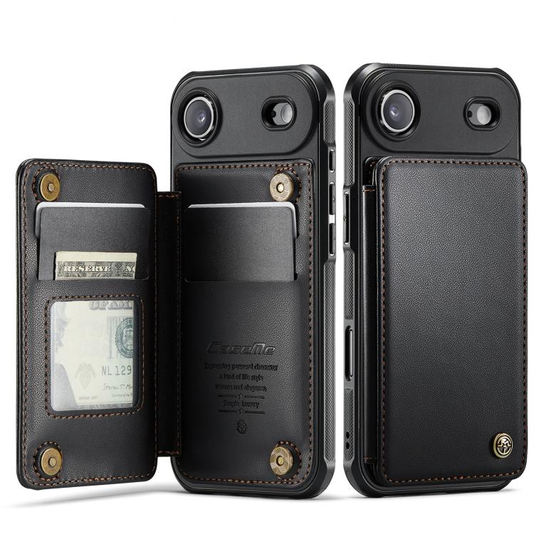 CaseMe C22 Card Slots Holder RFID Anti-theft Phone Case, For iPhone 16e, For iPhone 16 Pro Max, For iPhone 16 Pro, For iPhone 16 Plus