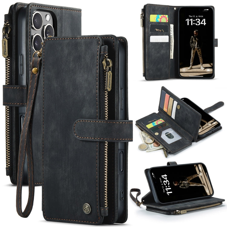 CaseMe C30 Card Slots Zipper Wallet Leather Phone Case, For iPhone 17 Pro Max, For iPhone 17 Pro, For iPhone 17, For iPhone Air, For iPhone 16e, For iPhone 16 Pro Max