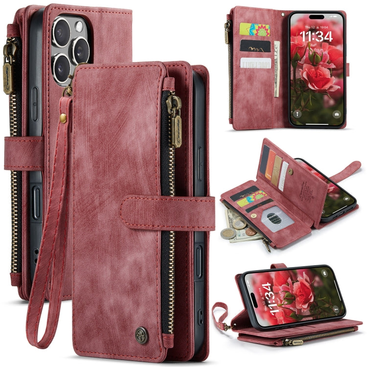 CaseMe C30 Card Slots Zipper Wallet Leather Phone Case, For iPhone 17 Pro Max, For iPhone 17 Pro, For iPhone 17, For iPhone Air, For iPhone 16e, For iPhone 16 Pro Max