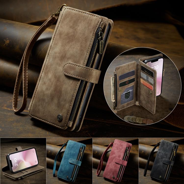 CaseMe C30 Card Slots Zipper Wallet Leather Phone Case, For iPhone 17 Pro Max, For iPhone 17 Pro, For iPhone 17, For iPhone Air, For iPhone 16e, For iPhone 16 Pro Max