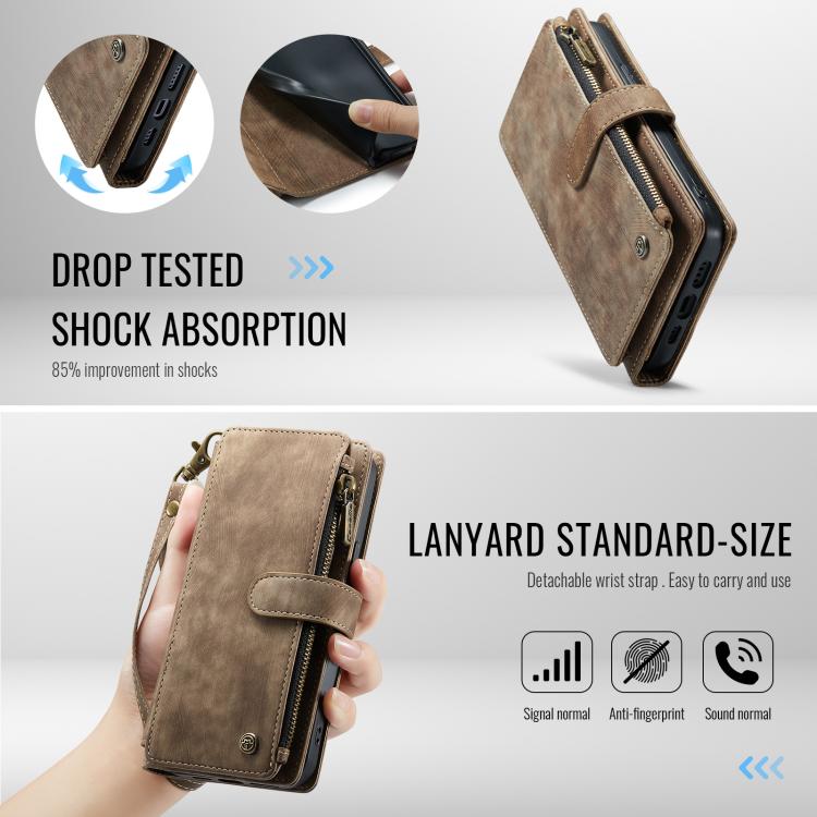 CaseMe C30 Card Slots Zipper Wallet Leather Phone Case, For iPhone 17 Pro Max, For iPhone 17 Pro, For iPhone 17, For iPhone Air, For iPhone 16e, For iPhone 16 Pro Max