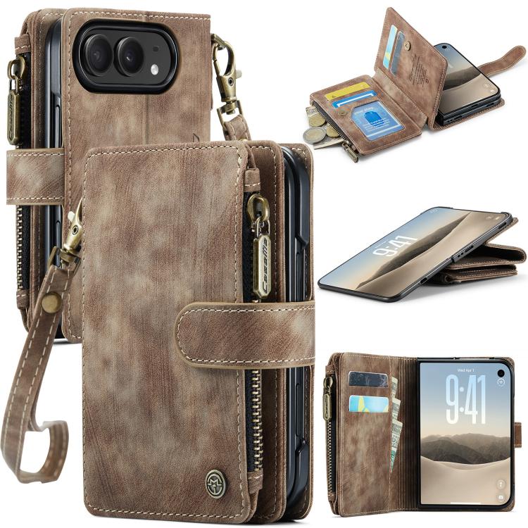CaseMe C30 Card Slots Zipper Wallet Leather Phone Case, For iPhone 17 Pro Max, For iPhone 17 Pro, For iPhone 17, For iPhone Air, For iPhone 16e, For iPhone 16 Pro Max