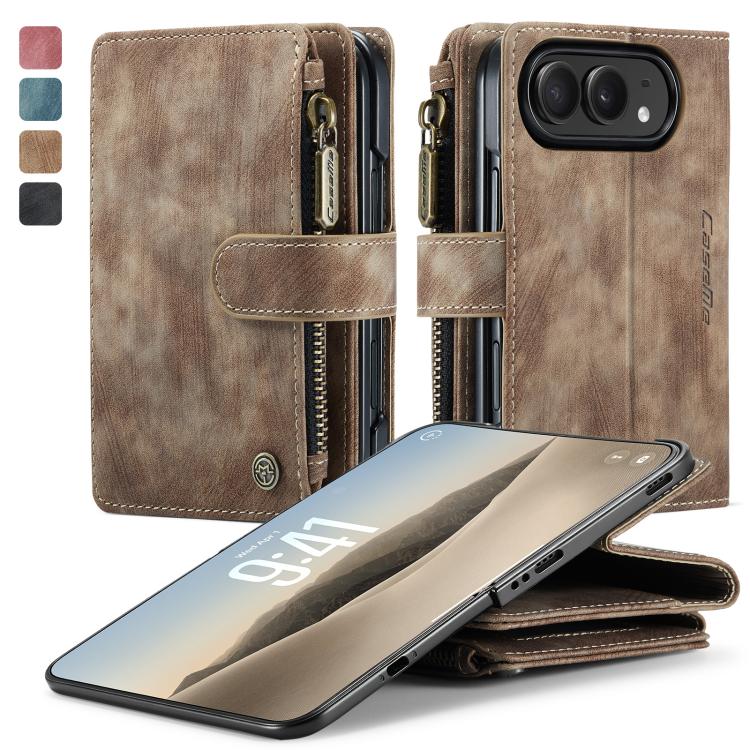 CaseMe C30 Card Slots Zipper Wallet Leather Phone Case, For iPhone 17 Pro Max, For iPhone 17 Pro, For iPhone 17, For iPhone Air, For iPhone 16e, For iPhone 16 Pro Max