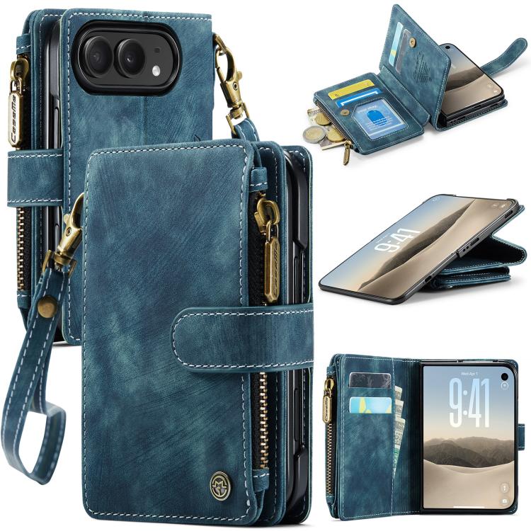 CaseMe C30 Card Slots Zipper Wallet Leather Phone Case, For iPhone 17 Pro Max, For iPhone 17 Pro, For iPhone 17, For iPhone Air, For iPhone 16e, For iPhone 16 Pro Max