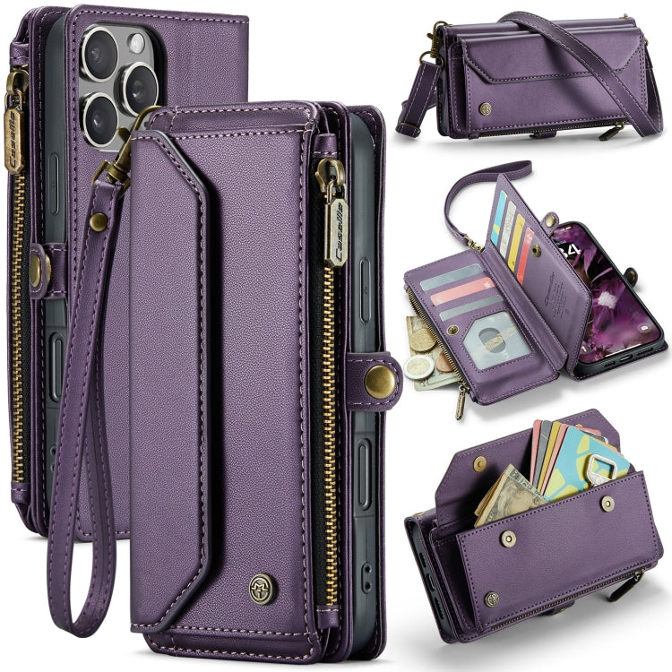 CaseMe C36 Card Slots Zipper Wallet RFID Anti-theft Leather Phone Case, For iPhone Air, For iPhone 16 Pro Max, For iPhone 16 Pro, For iPhone 16 Plus