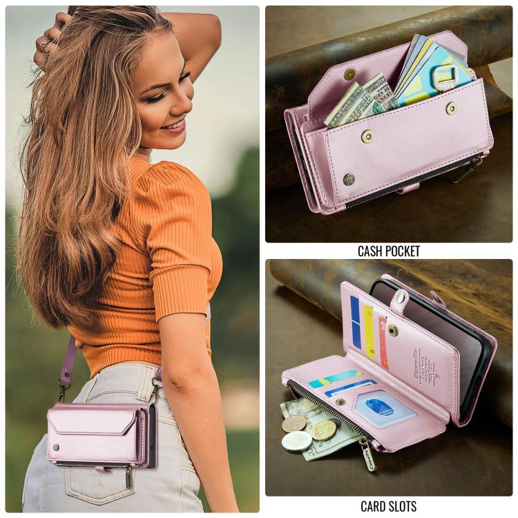CaseMe C36 Card Slots Zipper Wallet RFID Anti-theft Leather Phone Case, For iPhone 17e / 16e, For iPhone 17 Pro Max, For iPhone 17 Pro, For iPhone 17