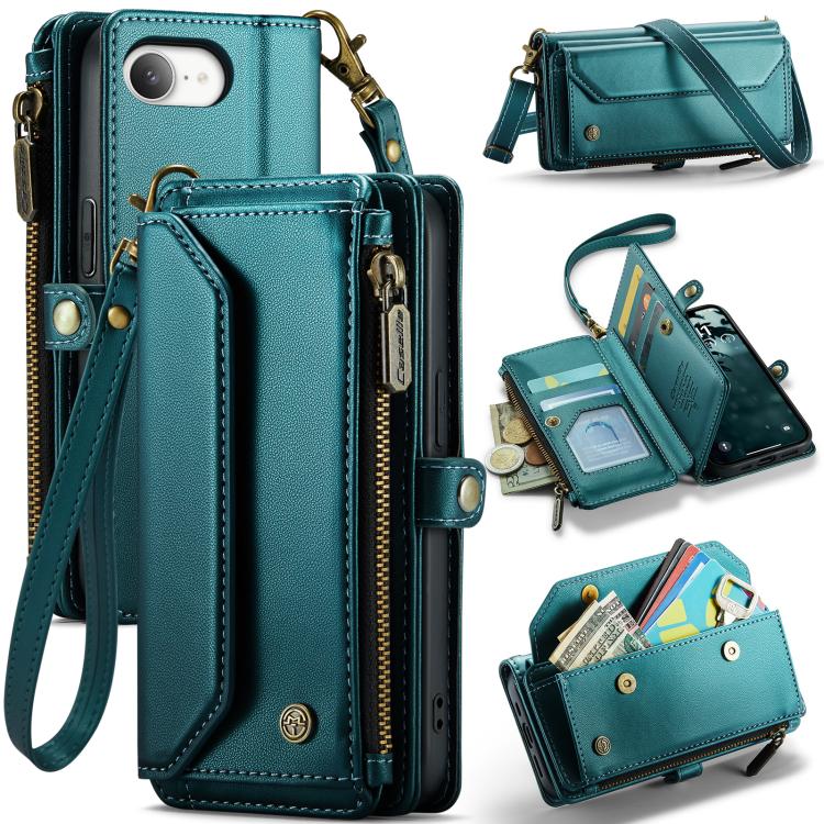 CaseMe C36 Card Slots Zipper Wallet RFID Anti-theft Leather Phone Case, For iPhone 17e / 16e, For iPhone 17 Pro Max, For iPhone 17 Pro, For iPhone 17