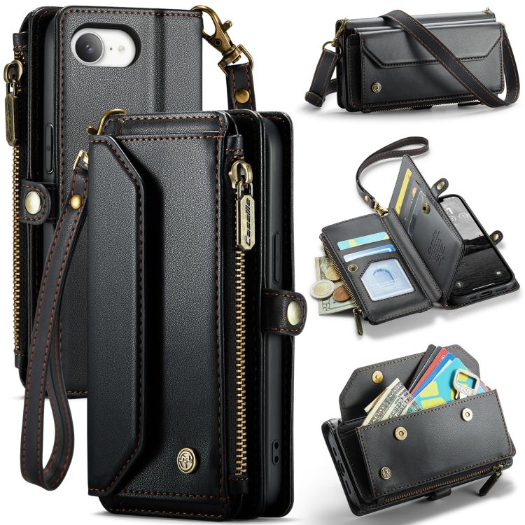 CaseMe C36 Card Slots Zipper Wallet RFID Anti-theft Leather Phone Case, For iPhone 17e / 16e, For iPhone 17 Pro Max, For iPhone 17 Pro, For iPhone 17