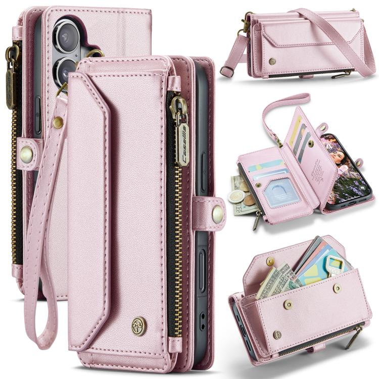 CaseMe C36 Card Slots Zipper Wallet RFID Anti-theft Leather Phone Case, For iPhone 17e / 16e, For iPhone 17 Pro Max, For iPhone 17 Pro, For iPhone 17