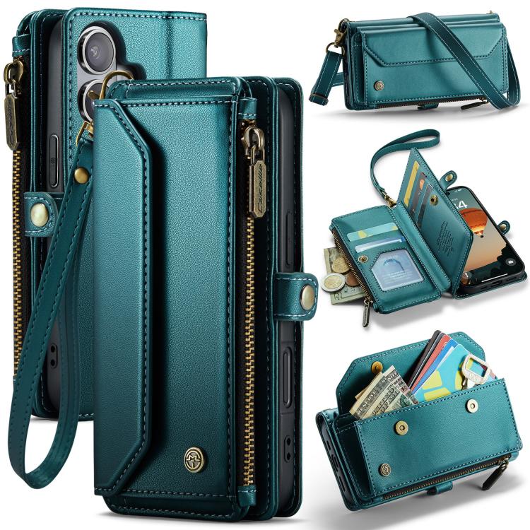 CaseMe C36 Card Slots Zipper Wallet RFID Anti-theft Leather Phone Case, For iPhone 17e / 16e, For iPhone 17 Pro Max, For iPhone 17 Pro, For iPhone 17