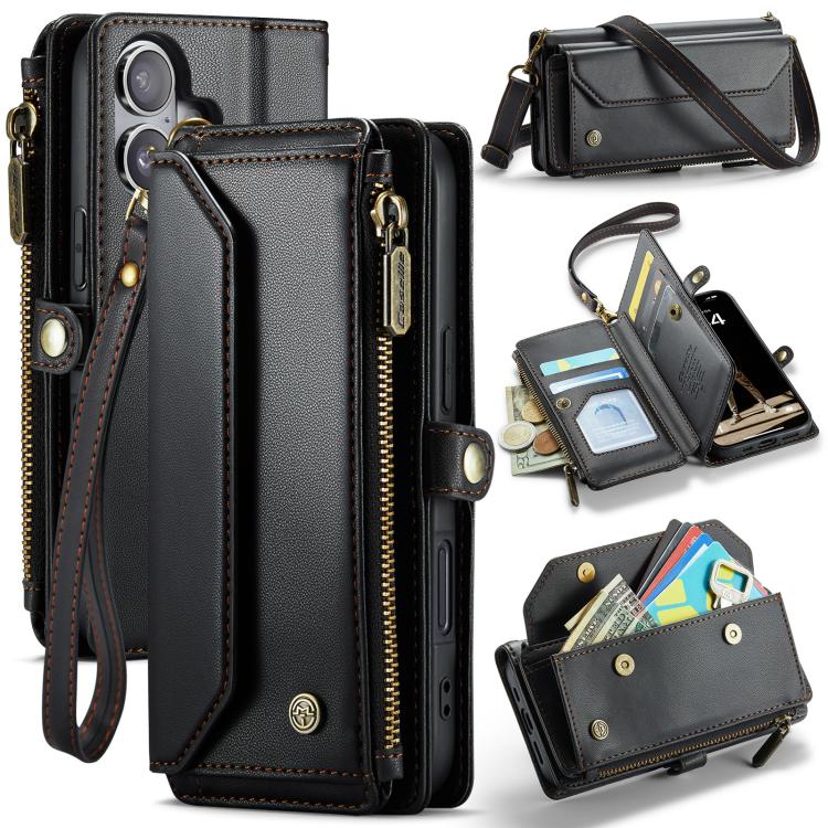 CaseMe C36 Card Slots Zipper Wallet RFID Anti-theft Leather Phone Case, For iPhone 17e / 16e, For iPhone 17 Pro Max, For iPhone 17 Pro, For iPhone 17