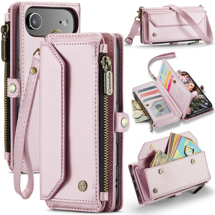 CaseMe C36 Card Slots Zipper Wallet RFID Anti-theft Leather Phone Case, For iPhone Air, For iPhone 16 Pro Max, For iPhone 16 Pro, For iPhone 16 Plus