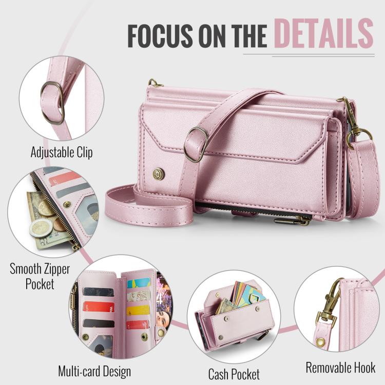 CaseMe C36 Card Slots Zipper Wallet RFID Anti-theft Leather Phone Case, For iPhone Air, For iPhone 16 Pro Max, For iPhone 16 Pro, For iPhone 16 Plus