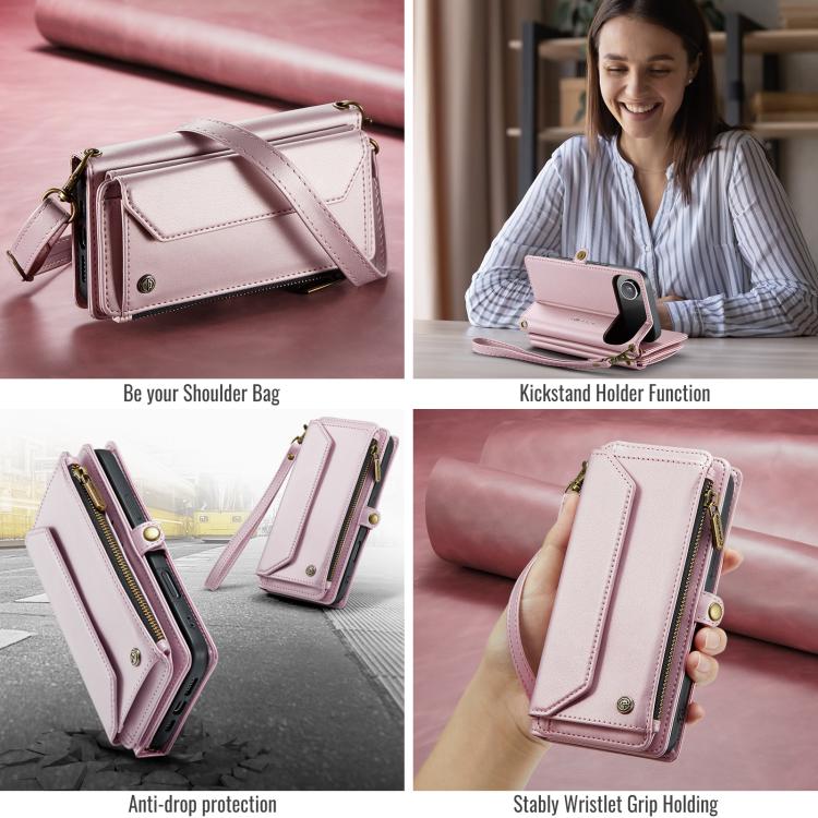 CaseMe C36 Card Slots Zipper Wallet RFID Anti-theft Leather Phone Case, For iPhone Air, For iPhone 16 Pro Max, For iPhone 16 Pro, For iPhone 16 Plus