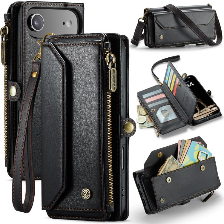 CaseMe C36 Card Slots Zipper Wallet RFID Anti-theft Leather Phone Case, For iPhone Air, For iPhone 16 Pro Max, For iPhone 16 Pro, For iPhone 16 Plus