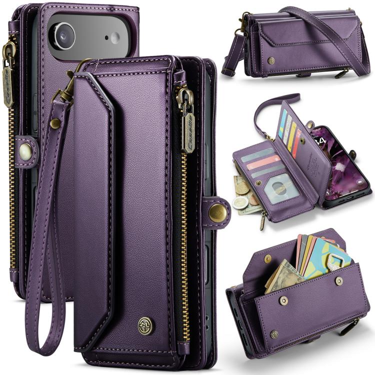 CaseMe C36 Card Slots Zipper Wallet RFID Anti-theft Leather Phone Case, For iPhone Air, For iPhone 16 Pro Max, For iPhone 16 Pro, For iPhone 16 Plus