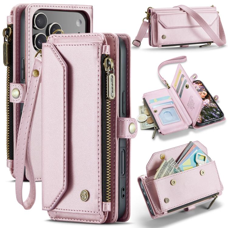 CaseMe C36 Card Slots Zipper Wallet RFID Anti-theft Leather Phone Case, For iPhone Air, For iPhone 16 Pro Max, For iPhone 16 Pro, For iPhone 16 Plus