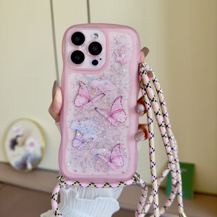 Crossbody Wave Edge Butterfly TPU Phone Case, For iPhone 12 Pro Max, For iPhone 12 Pro, For iPhone 11