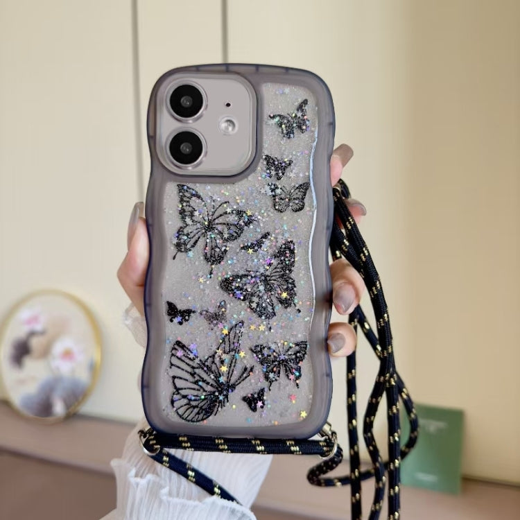Crossbody Wave Edge Butterfly TPU Phone Case, For iPhone 12 Pro Max, For iPhone 12 Pro, For iPhone 11