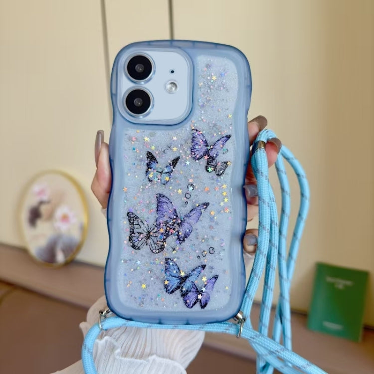 Crossbody Wave Edge Butterfly TPU Phone Case, For iPhone 12 Pro Max, For iPhone 12 Pro, For iPhone 11