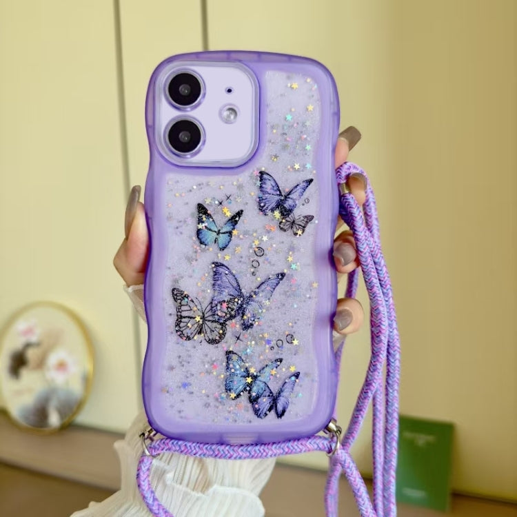 Crossbody Wave Edge Butterfly TPU Phone Case, For iPhone 12 Pro Max, For iPhone 12 Pro, For iPhone 11