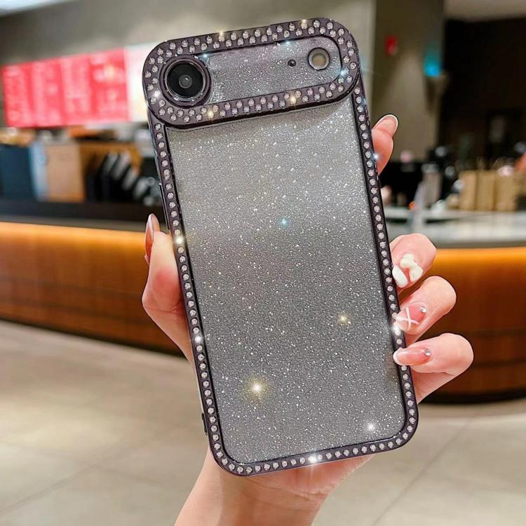 Diamond Gradient Glitter Plated TPU Phone Case, For iPhone 16