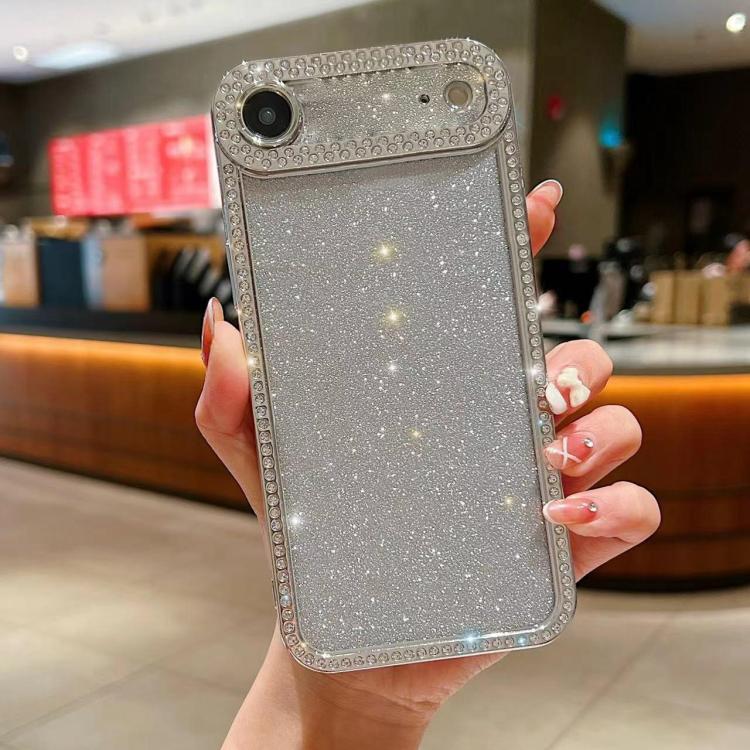 Diamond Gradient Glitter Plated TPU Phone Case, For iPhone 16