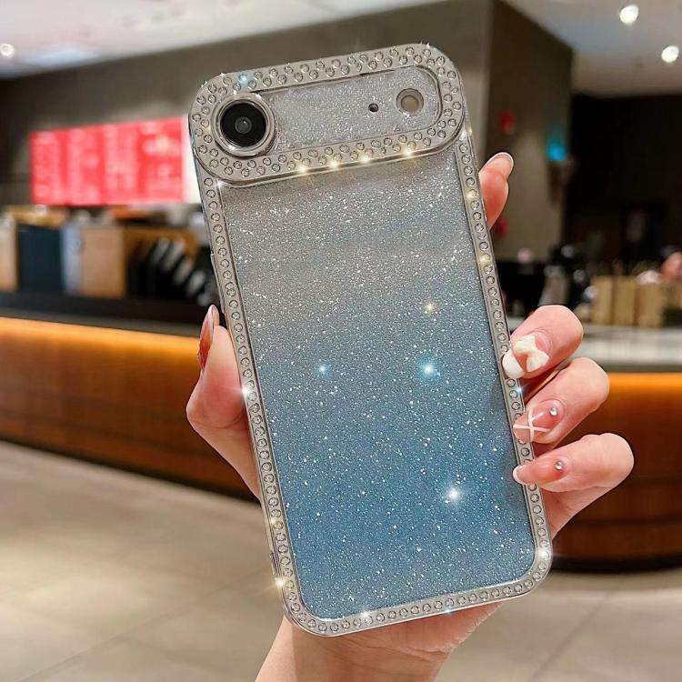 Diamond Gradient Glitter Plated TPU Phone Case, For iPhone 16
