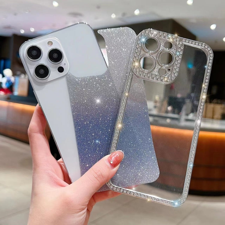 Diamond Gradient Glitter Plated TPU Phone Case, For iPhone 16