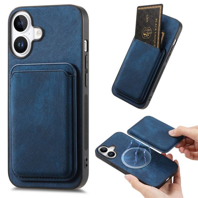 Retro Leather Card Bag Magnetic Phone Case, iPhone 16e