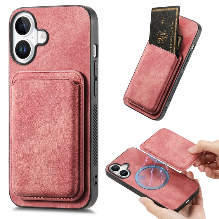 Retro Leather Card Bag Magnetic Phone Case, iPhone 16e