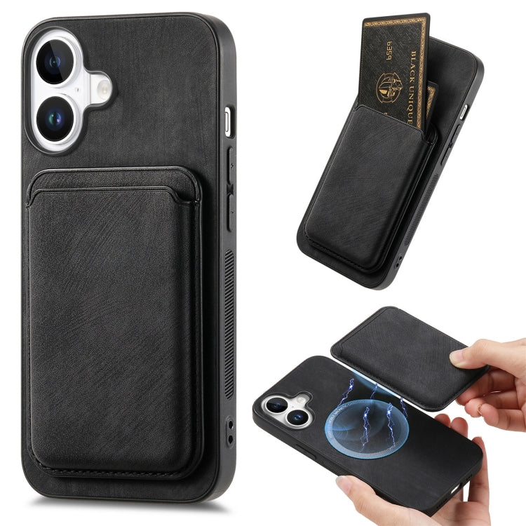 Retro Leather Card Bag Magnetic Phone Case, iPhone 16e