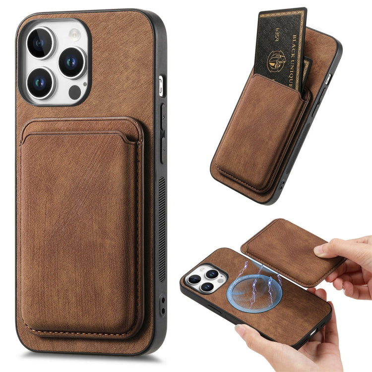 Retro Leather Card Bag Magnetic Phone Case, iPhone 16e
