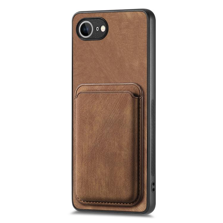 Retro Leather Card Bag Magnetic Phone Case, For iPhone 16 Pro Max, For iPhone 16 Pro, For iPhone 16 Plus, For iPhone 16