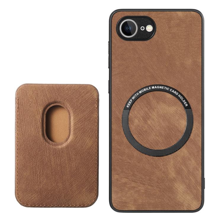 Retro Leather Card Bag Magnetic Phone Case, For iPhone 16 Pro Max, For iPhone 16 Pro, For iPhone 16 Plus, For iPhone 16
