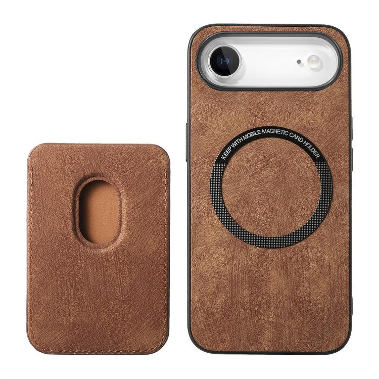 Retro Leather Card Bag Magnetic Phone Case, iPhone 16e
