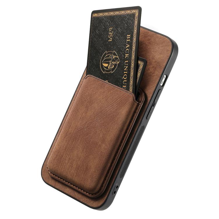 Retro Leather Card Bag Magnetic Phone Case, iPhone 16e