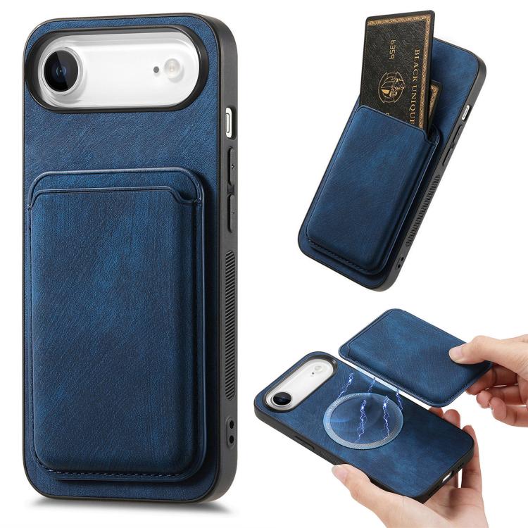 Retro Leather Card Bag Magnetic Phone Case, iPhone 16e