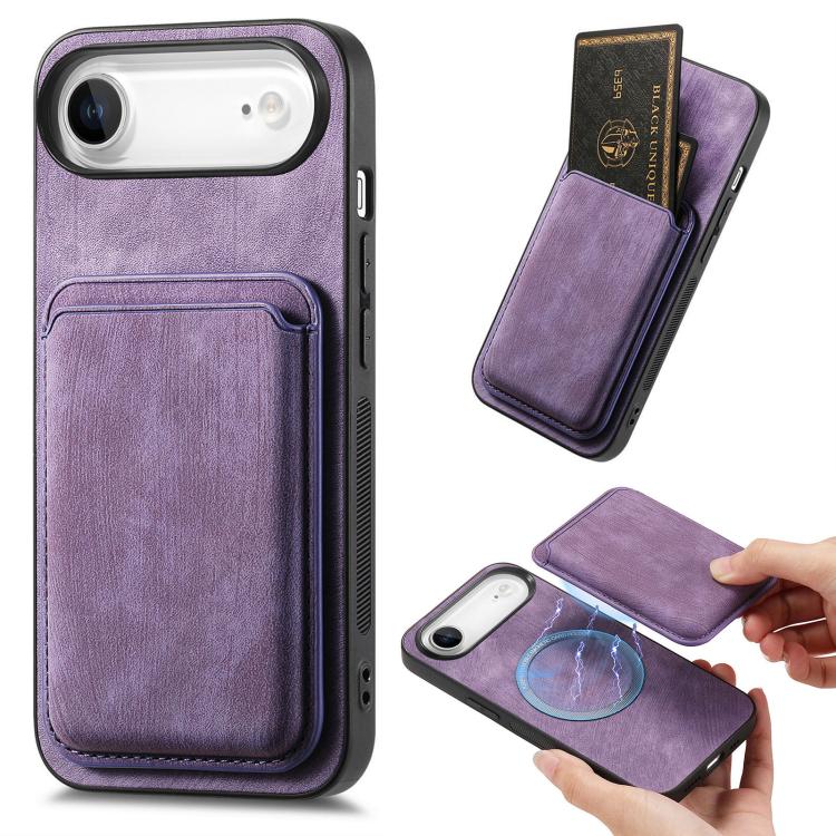 Retro Leather Card Bag Magnetic Phone Case, iPhone 16e