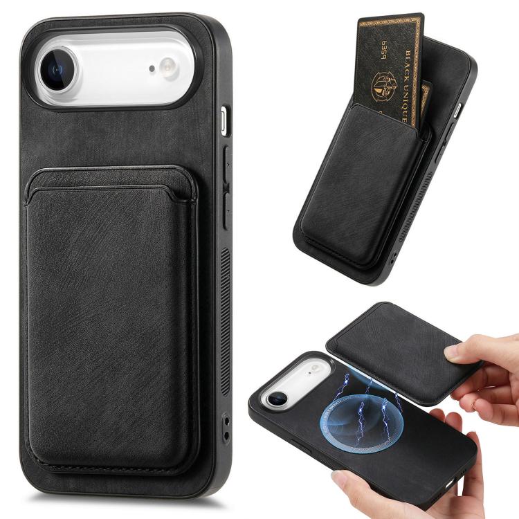 Retro Leather Card Bag Magnetic Phone Case, iPhone 16e