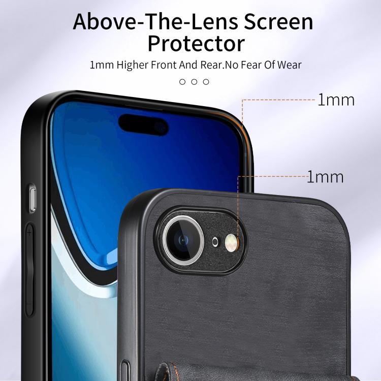 Retro Card Wallet Fold Leather Phone Case with Strap, For iPhone 17e / 16e, For iPhone 17 Pro Max, For iPhone 17 Pro, For iPhone 17