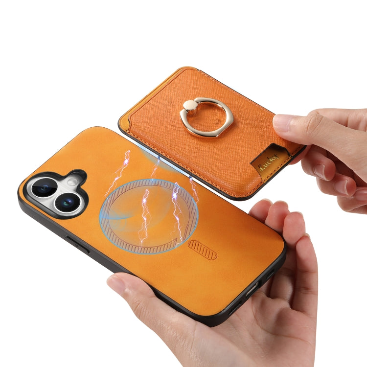 Retro Cross Leather Card Bag MagSafe Phone Case, For iPhone 15 Plus, For iPhone 15, For iPhone 14 Plus