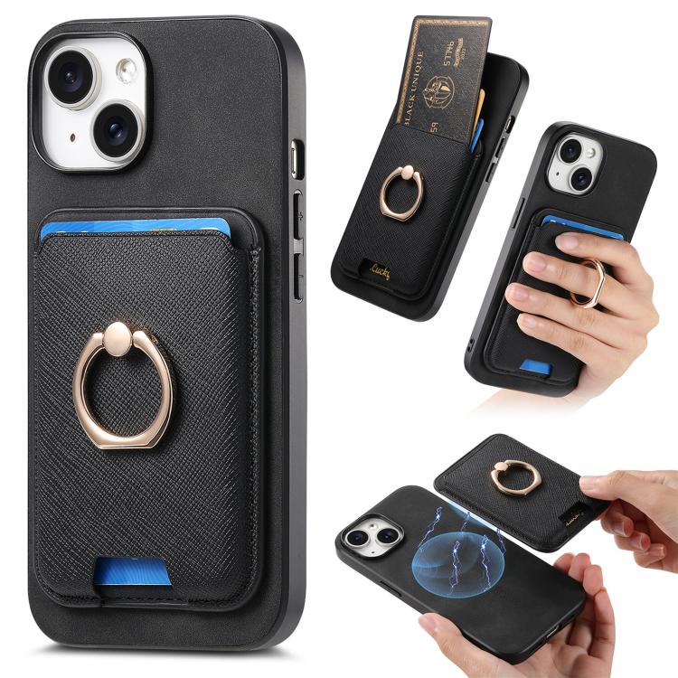 Retro Cross Leather Card Bag MagSafe Phone Case, For iPhone 13 Pro Max, For iPhone 13 Pro, For iPhone 13