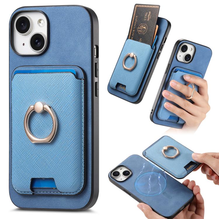 Retro Cross Leather Card Bag MagSafe Phone Case, For iPhone 13 Pro Max, For iPhone 13 Pro, For iPhone 13